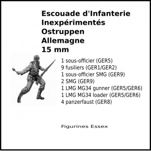 Escouade Infanterie Inexpérimentés/Ostruppen Allemagne - 15 mm