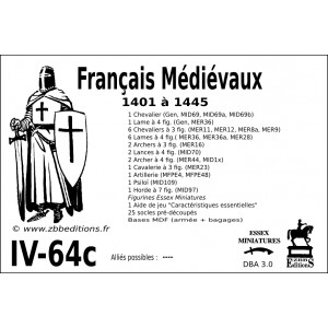 DBA3.0 - 4/64c FRANCAIS MEDIEVAUX 1401 à 1445